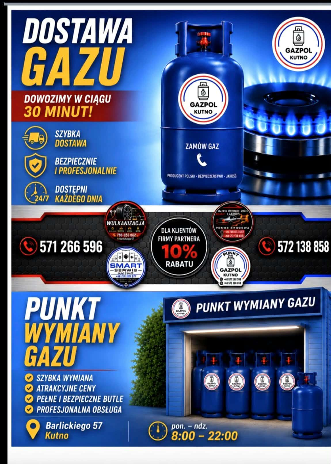 Dostawa gazu w 30 minut